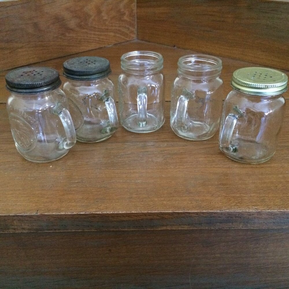Golden Harvest Glass Mason Jar Salt & Pepper Shakers